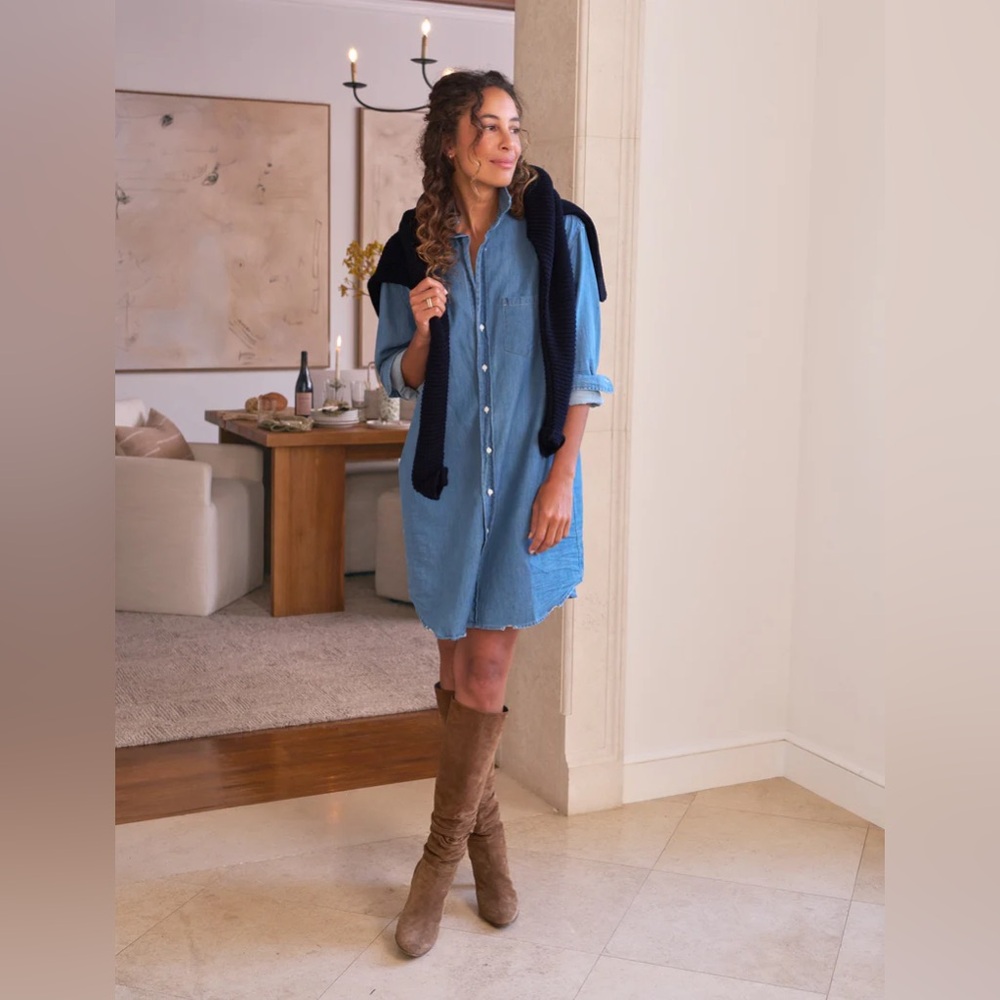 Frank & Eileen Mary Classic Shirtdress Famous Denim Vintage Stonewashed Indigo - Picture 11 of 11